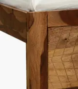 Newvo Sheesham Wood Single Bed without Storage (Rustic Teak Finish) - Image 9
