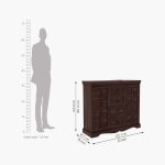 Embross Sheesham Wood Sideboard and Cabinet (Walnut Finish) - Image 9