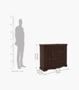 Embross Sheesham Wood Sideboard and Cabinet (Walnut Finish) - Image 9