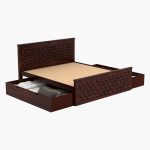 Flotingo Sheesham Wood Queen Size Bed in Walnut Finish with Drawer Storage - Image 9