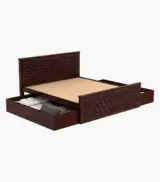 Flotingo Sheesham Wood Queen Size Bed with Drawer Storage (Walnut Finish) - Image 9