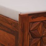 Bairon Sheesham Wood Queen Size Bed with Box Storage (Honey Oak Finish) - Image 8