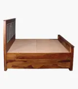Jelice Sheesham Wood Queen Size Bed with Box Storage (Honey Oak Finish) - Image 8