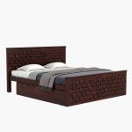 Flotingo Sheesham Wood Queen Size Bed in Walnut Finish with Drawer Storage - Image 10