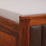 Dyjon Sheesham Wood Queen Size Bed with Box Storage (Honey Oak Finish) - Image 10