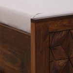 Baarn Sheesham Wood Queen Size Bed in Provincial Teak Finish With Box Storage - Image 10