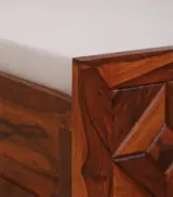 Chez Sheesham Wood Queen Size Bed with Box Storage (Honey Oak Finish) - Image 10