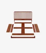 Purely Sheesham Wood King Size Beds with Box Storage (Honey Oak Finish) - Image 10
