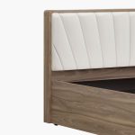 Cassandra Queen Size Upholstered Bed in Bella Noce & Glossy White Colour with Hydraulic Storage - Image 10