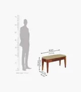 Clambrey Sheesham Wood 6 Seater Cushioned Dining Table Set with Bench (Honey Finish) - Image 10