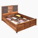 Hulk Sheesham Wood Queen Size Bed in Walnut Finish with Hydraulic Storage - Image 11
