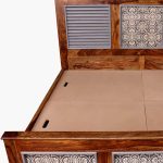 Felice Sheesham Wood Queen Size Bed in Dual Tone Finish with Box Storage - Image 12