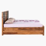 Hulk Sheesham Wood Queen Size Bed in Walnut Finish with Hydraulic Storage - Image 12