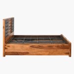 Hulk Sheesham Wood Queen Size Bed in Walnut Finish with Hydraulic Storage - Image 13