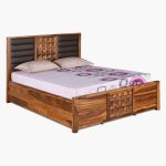 Hulk Sheesham Wood Queen Size Bed in Walnut Finish with Hydraulic Storage - Image 15