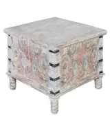 Relicesh Solid Mango Wood Hand Carved Coffee Table with Storage (Natural Finish)