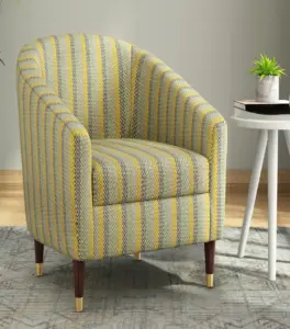 Jolien Sheesham Wood Frame with Cushioned Velvet Seating Arm Chair (Spring Diamonds)