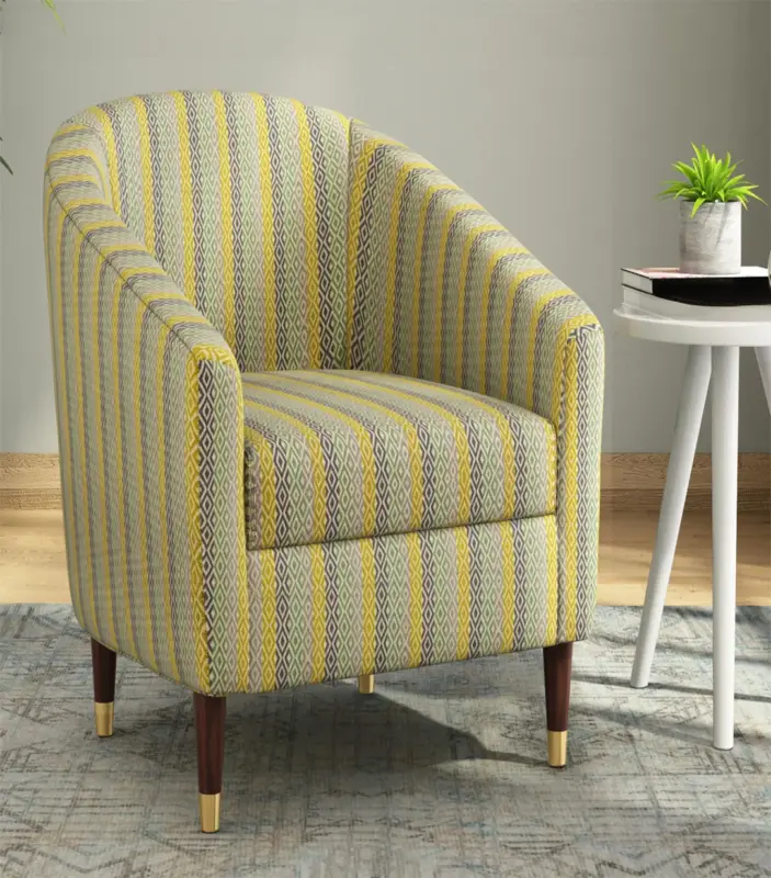 Jolien Sheesham Wood Frame with Cushioned Velvet Seating Arm Chair (Spring Diamonds)