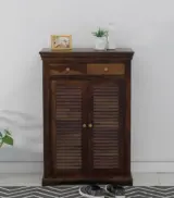 Carlison Sheesham Wood Shoe Cabinet (Provincial Teak Finish)
