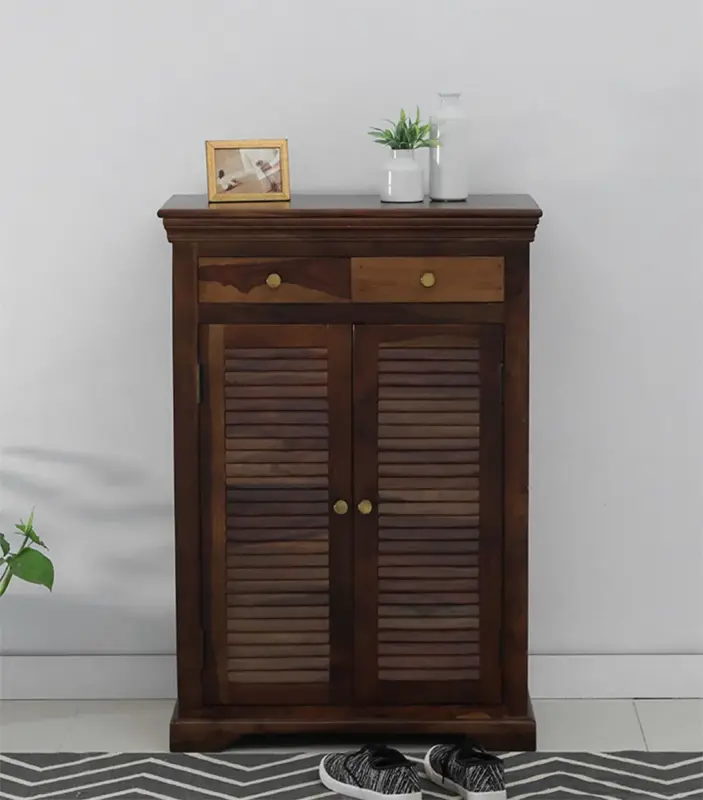 Carlison Sheesham Wood Shoe Cabinet (Provincial Teak Finish)