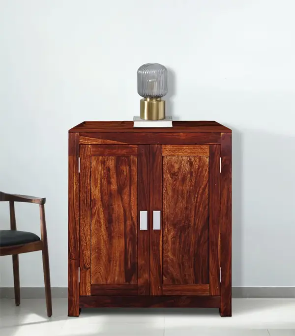 Orniel Sheesham Wood Shoe Cabinet (Honey Oak Finish)