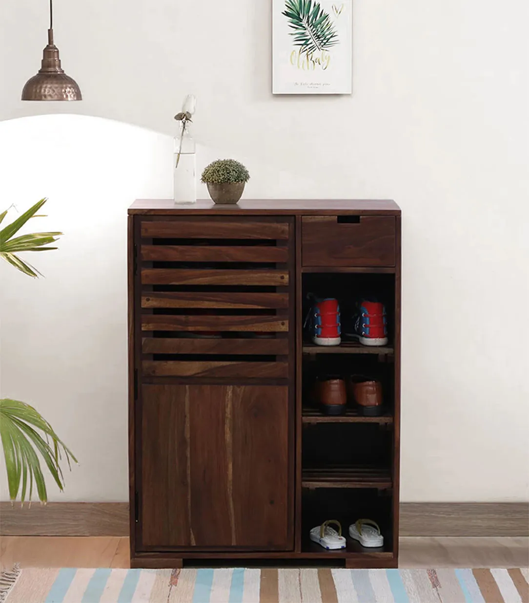 Wiemar Sheesham Wood Shoe Cabinet (Provincial Teak Finish) Wiemar Sheesham Wood Shoe Cabinet (Provincial Teak Finish)