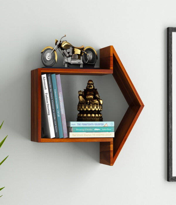 Arrow Wall Shelf (Honey Finish)