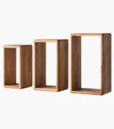 Anamur Solid Oak Wood Set of 3 Wall shelves with Open Storage (Honey Oak Finish) - Image 7