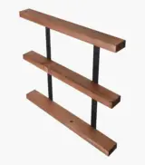 Torish Acacia Wood with Metal Frame Wall Shelves (Acacia Finish) - Image 3