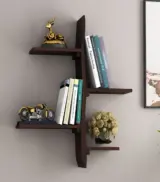 Netura Sheesham Wood Wall Shelf (Walnut Finish)