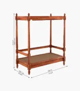 Atlure Sheesham Wood Poster Diwan Bed (Honey Finish) - Image 3