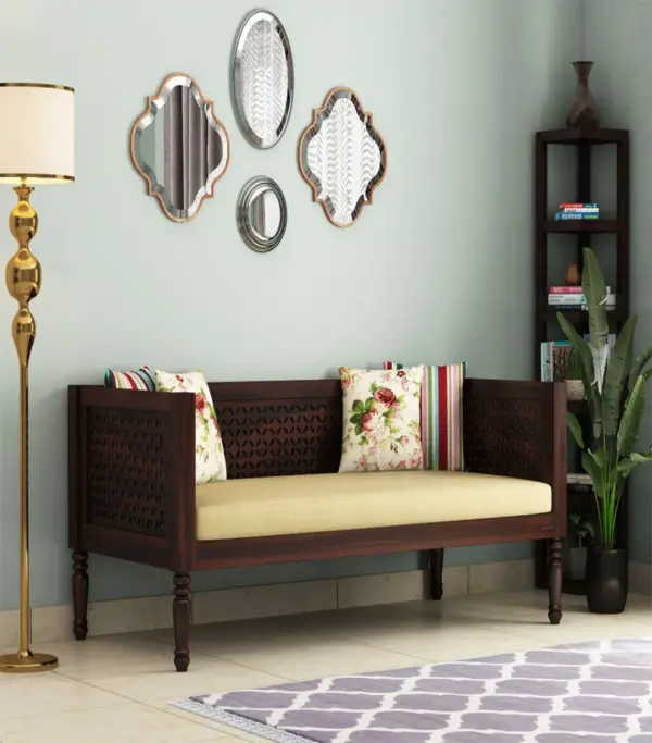 Angolica Sheesham Wood Diwan Bed (Walnut Finish)