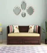 Angolica Sheesham Wood Diwan Bed with Drawer Storage (Walnut Finish)