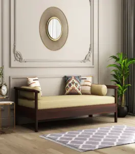 Lyona Sheesham Wood Diwan Bed (Walnut Finish)