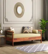 Lyona Sheesham Wood Diwan Bed (Honey Finish)