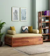 Madoc Sheesham Wood Diwan Bed with Drawer Storage (Honey Finish)