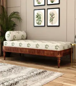Jaisper Sheesham Wood Diwan Bed without Storage (Honey Finish)