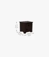 Arolph Sheesham Wood Bedside Table with Drawer Storage (Walnut Finish) - Image 5
