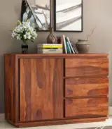 Hezeline Sheesham Wood Chest Of Drawers (Honey Finish)