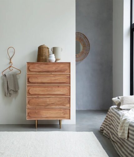 Olga Solid acacia chest of drawers