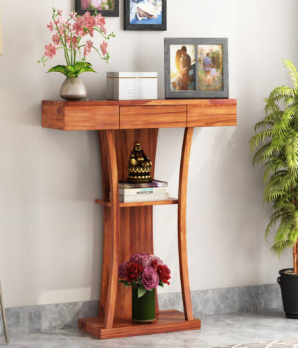 Sirin Console Table (Honey Finish)