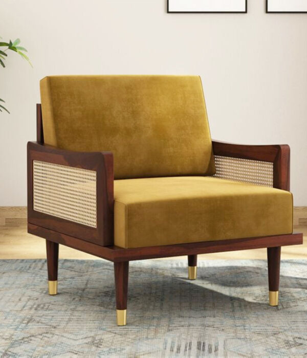 Elton Cane Arm Chair (Chestnut Brown)