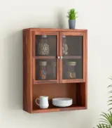 Danvies Sheesham Wood Wall Mounted Kitchen Rack (Honey Finish)