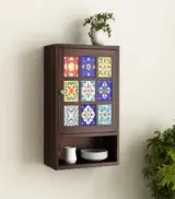 Roko Sheesham Wood Wall Mounted Kitchen Rack (Walnut Finish)