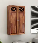 Usparza Sheesham Wood Wall Mounted Bathroom Cabinet (Honey Finish)