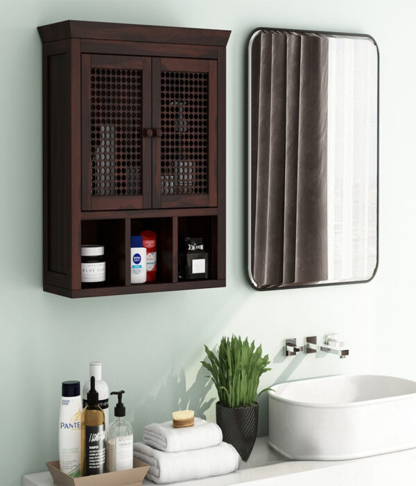 Shea Bathroom Cabinet (Walnut Finish)