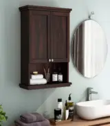 Froey Sheesham Wood Wall Mounted Bathroom Cabinet (Walnut Finish)