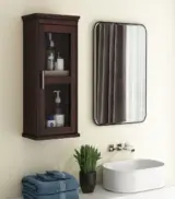 Benetiz Sheesham Wood Wall Mounted Bathroom Cabinet (Walnut Finish)