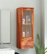 Mcyneil Sheesham Wood Wall Mounted Bathroom Cabinet (Honey Finish)