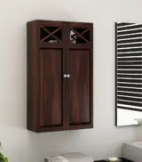 Usparza Sheesham Wood Wall Mounted Bathroom Cabinet (Walnut Finish)